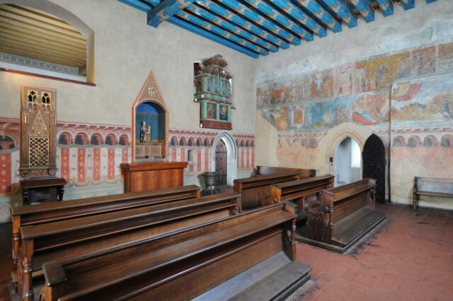 The interior artwork in the Karlštejn Castle is one of the reasons it is the top day trip from Prague.