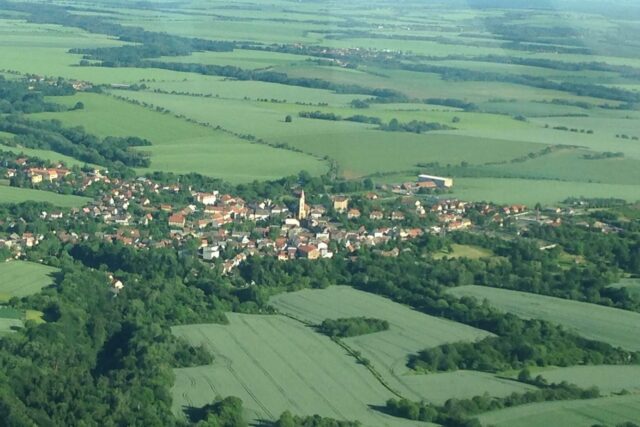 Ariel view of northern Bohemia, north of Prague on a hot air balloon ride.